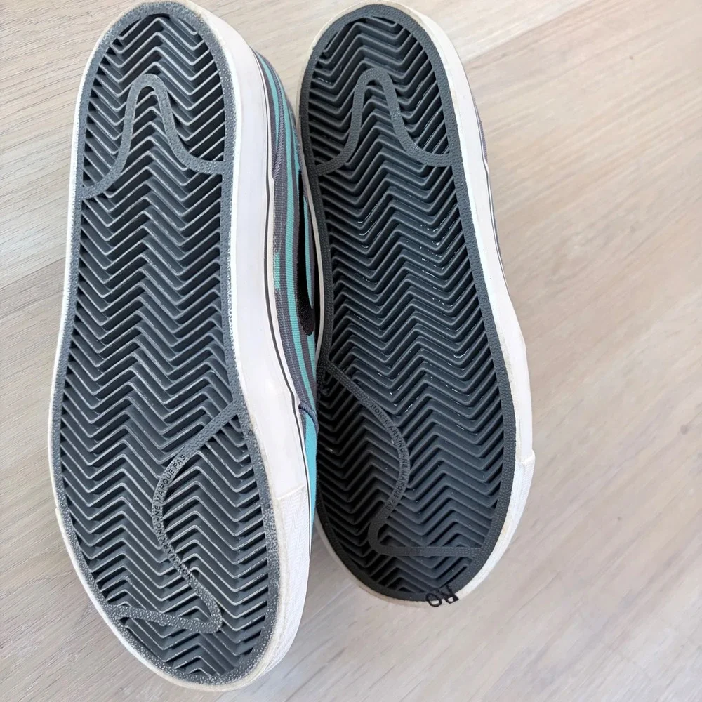 Nike SB‎ Stefan Janoski GS Kids Skate Shoes Grey Teal Stripe 689527-004 Size 2Y